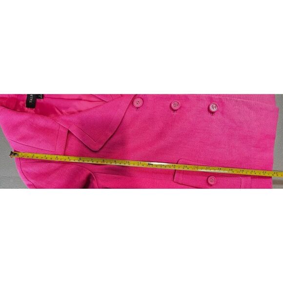 Talbots Womens 2 Pink Linen Three Button Blazer - Picture 10 of 13